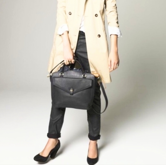 Madewell Black Leather Satchel Bag Excellent Condition! - Picture 1 of 16